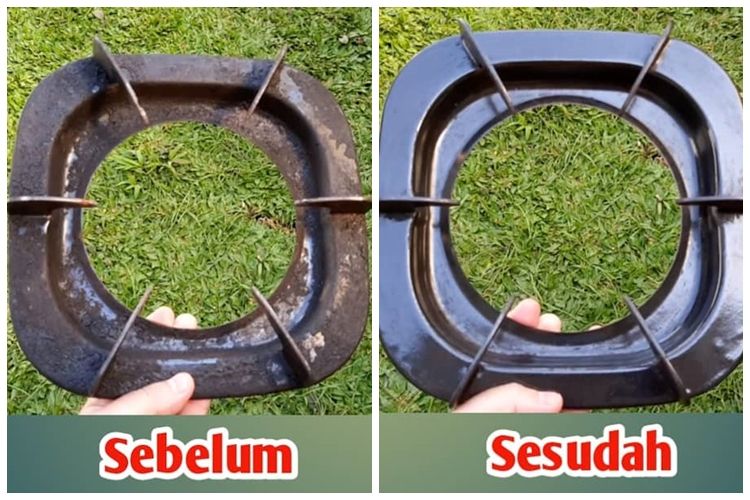 Tak usah direndam air panas, cara basmi karat dan kerak tebal di tungku kompor ini pakai 3 bahan&nbsp;dapur