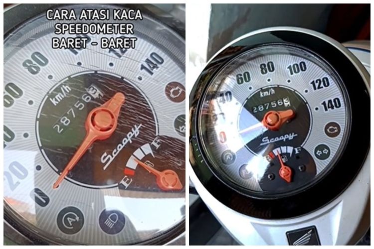 Tanpa digosok oli, ini trik hilangkan noda retak di kaca speedometer motor andalkan 1 bahan&nbsp;dapur