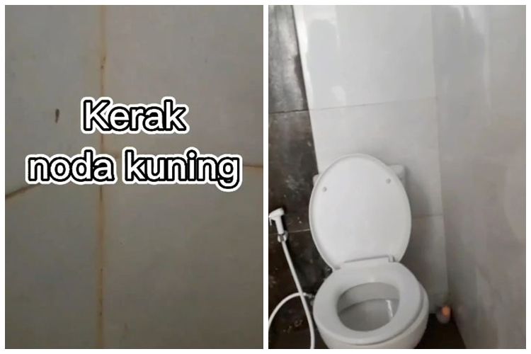 Bersih dalam 15 menit, ini trik hilangkan kerak kuning di nat keramik kamar mandi pakai 1 bahan dapur
