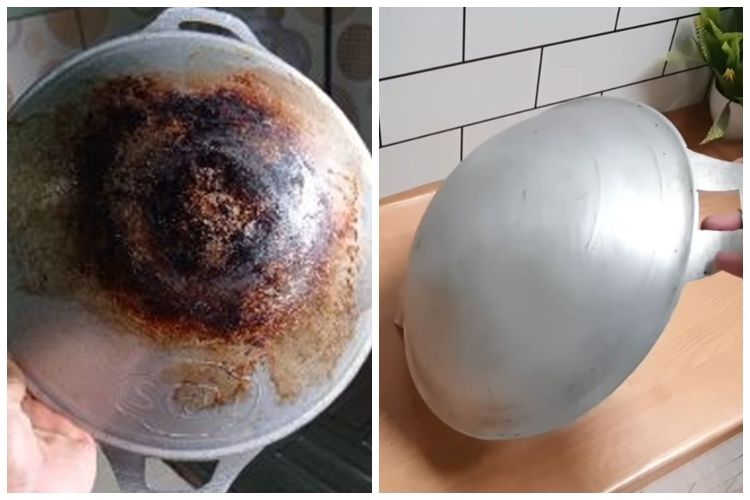 Bukan direndam sitrun, ini trik bersihkan pantat wajan berkerak gosong cuma pakai 2 bahan&nbsp;dapur