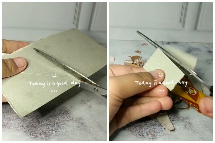 Bukan digosok kertas amplas, ini trik ampuh tajamkan gunting tumpul cuma pakai 1 sampah&nbsp;dapur