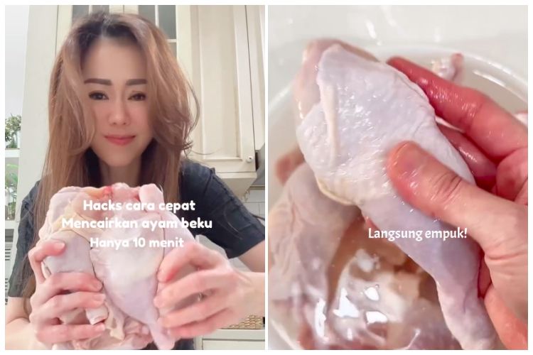 Butuh 2 bahan dapur, cara cairkan ayam beku ini tak perlu direndam air panas atau dimasukkan&nbsp;microwave