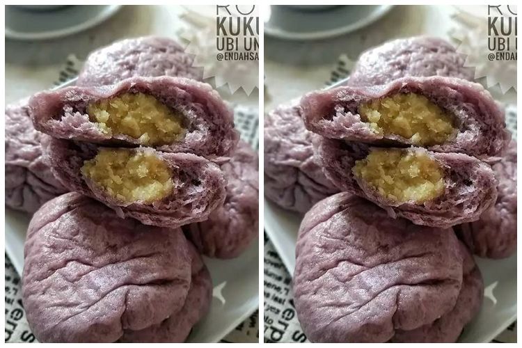 Cara membuat roti kukus ubi ungu isi kacang hijau, lembut, mudah dibuat, dan bikin&nbsp;nagih