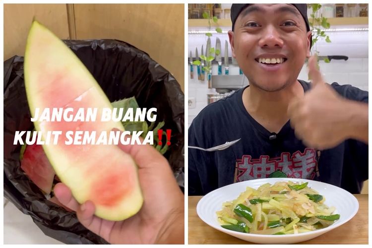 Chef ini bagikan cara mengolah kulit semangka jadi tumisan, rasanya disebut mirip pepaya&nbsp;muda