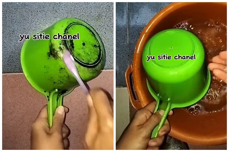 Cukup tambah 1 bahan dapur, ini cara hilangkan lumut hitam di gayung agar kesat lagi dan tak&nbsp;licin