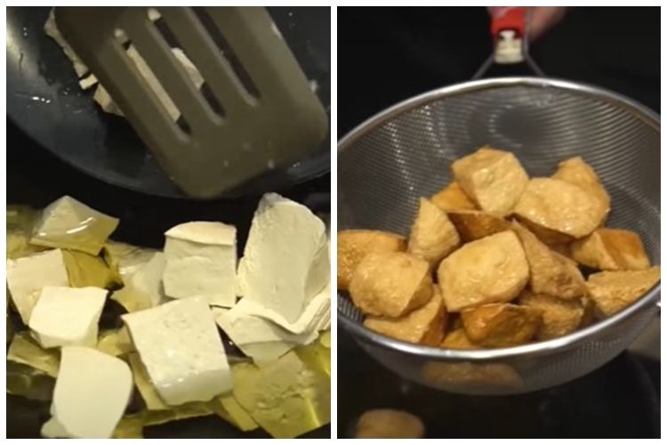 Cara goreng tahu agar hasilnya renyah meski tanpa dibaluri tepung, garing di luar lembut di&nbsp;dalam
